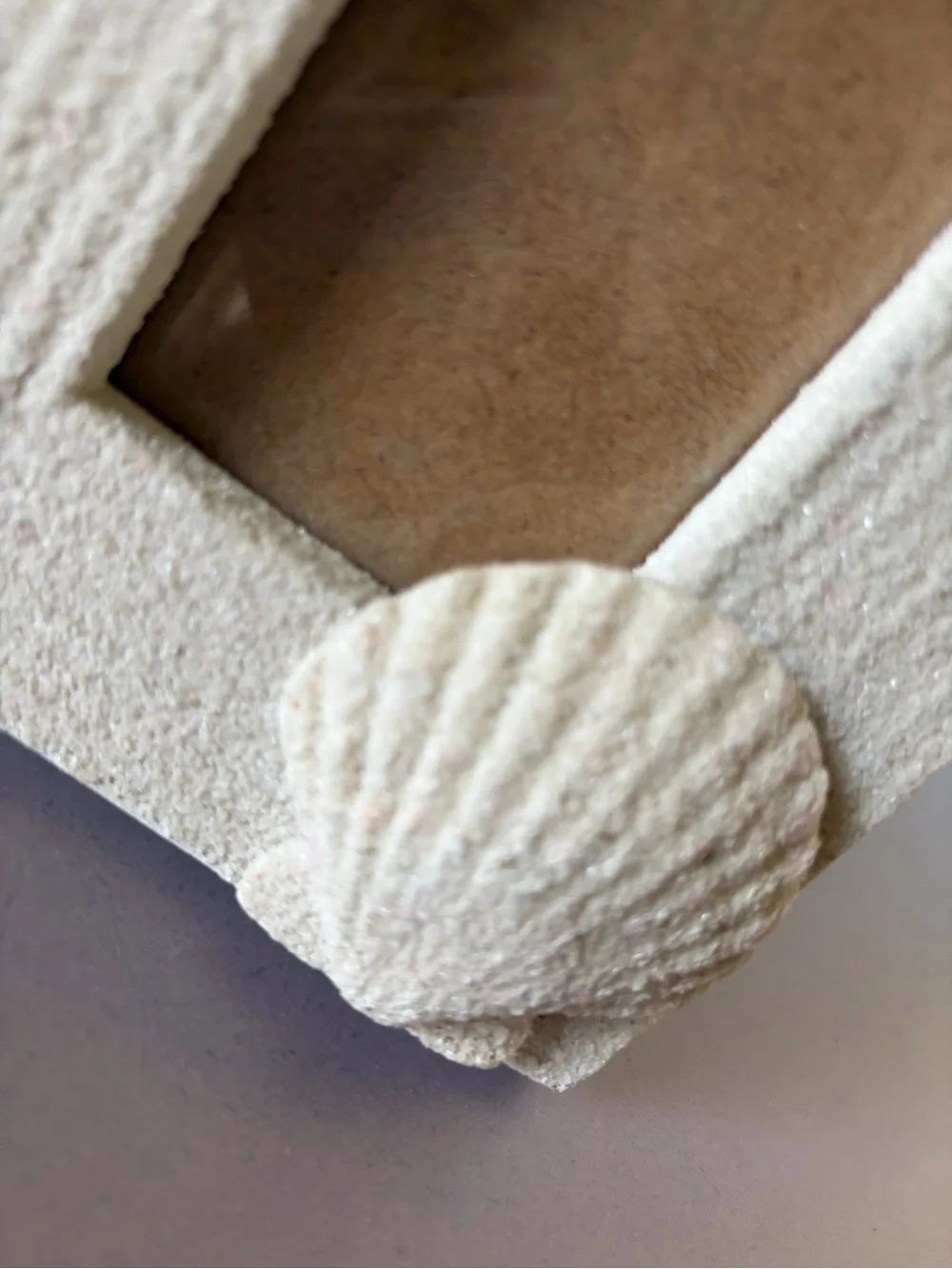 Cream Textured Seashell Photo Frame by Pier One
